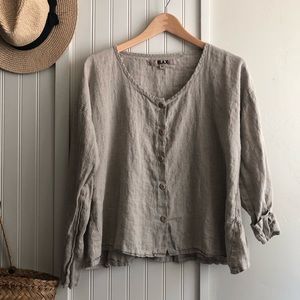 FLAX Linen Button Up Blouse